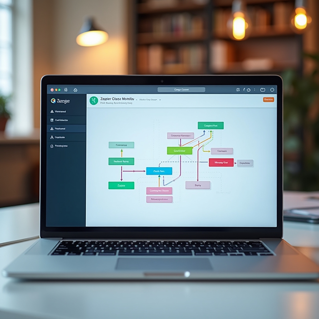 Obrazovka Zapier s nastaveným automatizačním workflow pro faktury